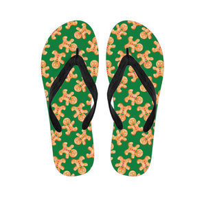 Cute Gingerbread Man Pattern Print Flip Flops