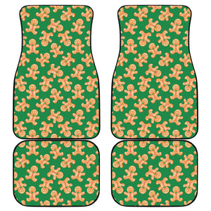 Cute Gingerbread Man Pattern Print Front and Back Car Floor Mats