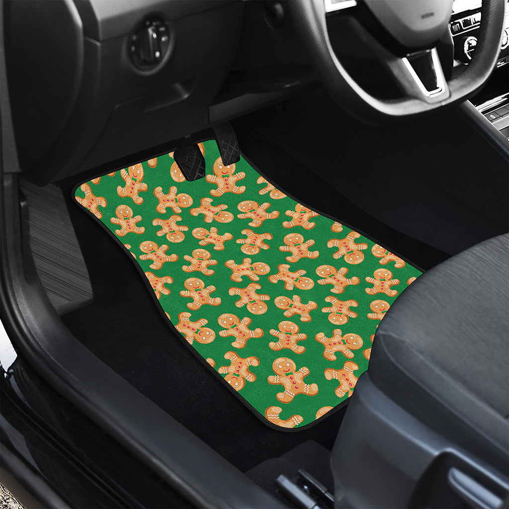 Cute Gingerbread Man Pattern Print Front and Back Car Floor Mats