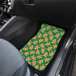 Cute Gingerbread Man Pattern Print Front and Back Car Floor Mats