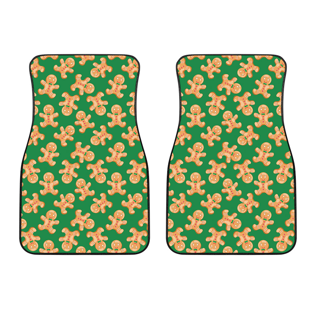 Cute Gingerbread Man Pattern Print Front Car Floor Mats