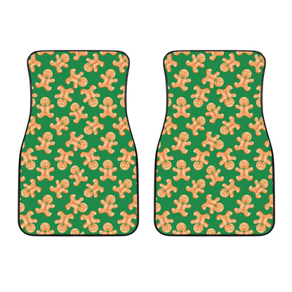 Cute Gingerbread Man Pattern Print Front Car Floor Mats