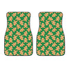 Cute Gingerbread Man Pattern Print Front Car Floor Mats