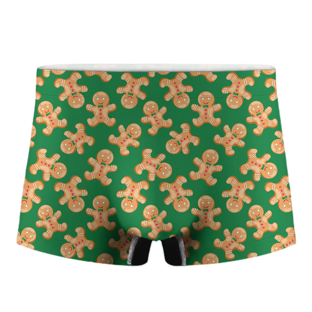 Cute Gingerbread Man Pattern Print Men's Boxer Briefs