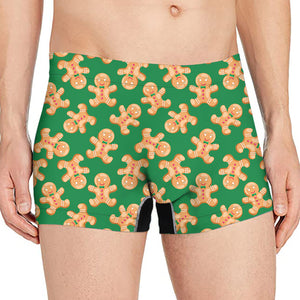 Cute Gingerbread Man Pattern Print Men's Boxer Briefs