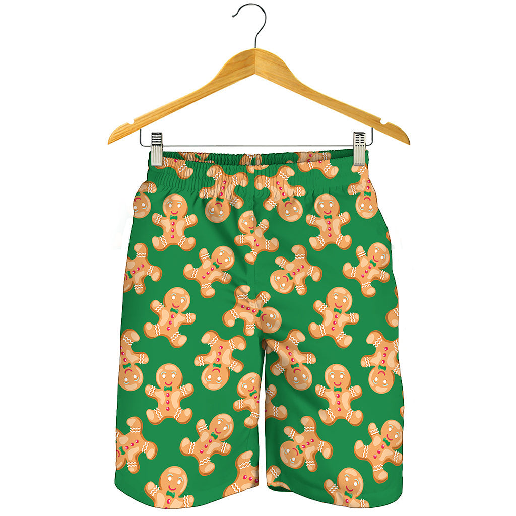 Cute Gingerbread Man Pattern Print Men's Shorts