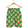 Cute Gingerbread Man Pattern Print Men's Shorts