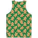 Cute Gingerbread Man Pattern Print Men's Tank Top