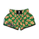 Cute Gingerbread Man Pattern Print Muay Thai Boxing Shorts