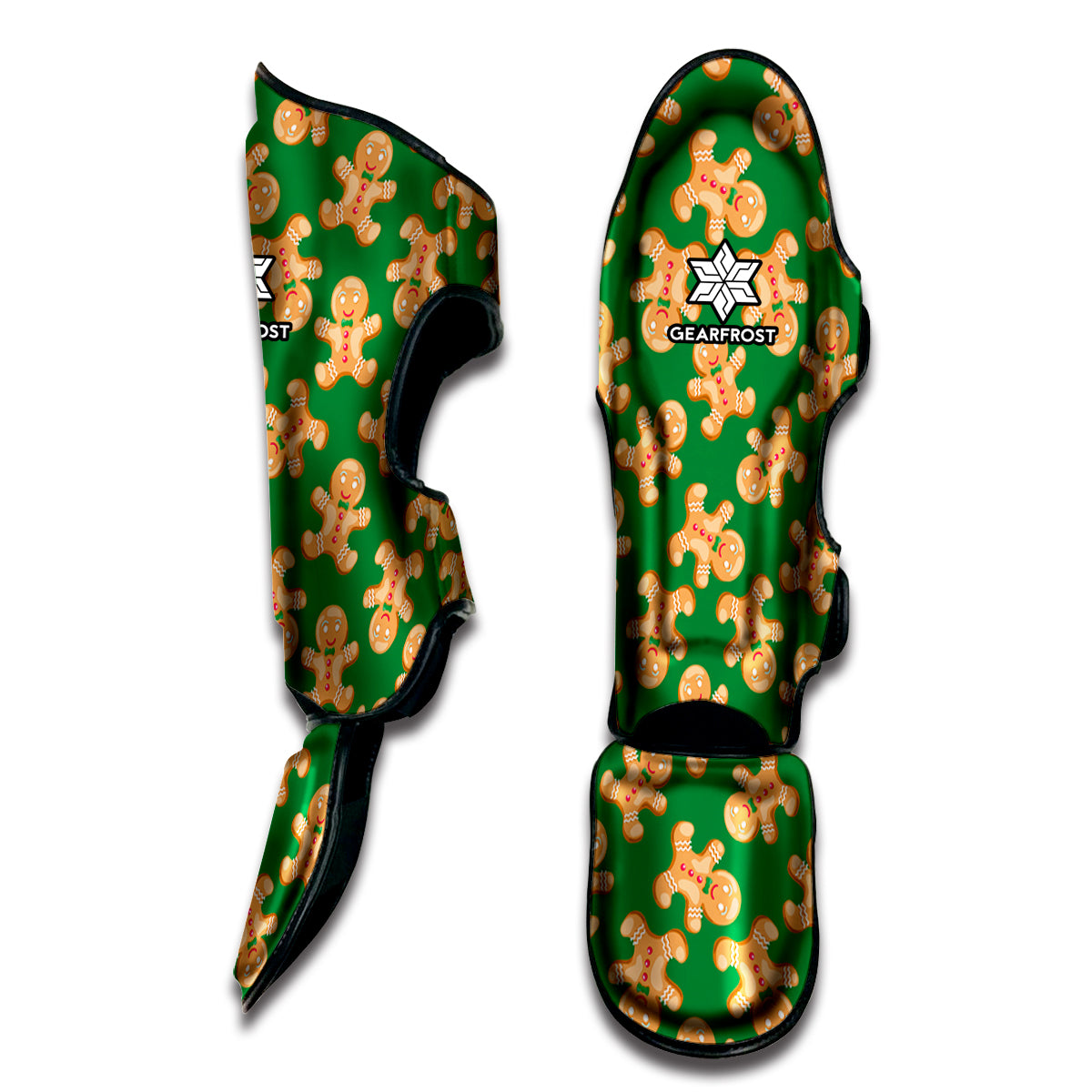 Cute Gingerbread Man Pattern Print Muay Thai Shin Guard