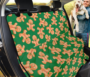 Cute Gingerbread Man Pattern Print Pet Car Back Seat Cover