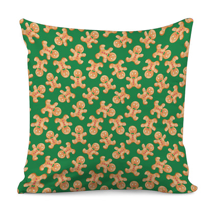 Cute Gingerbread Man Pattern Print Pillow Cover