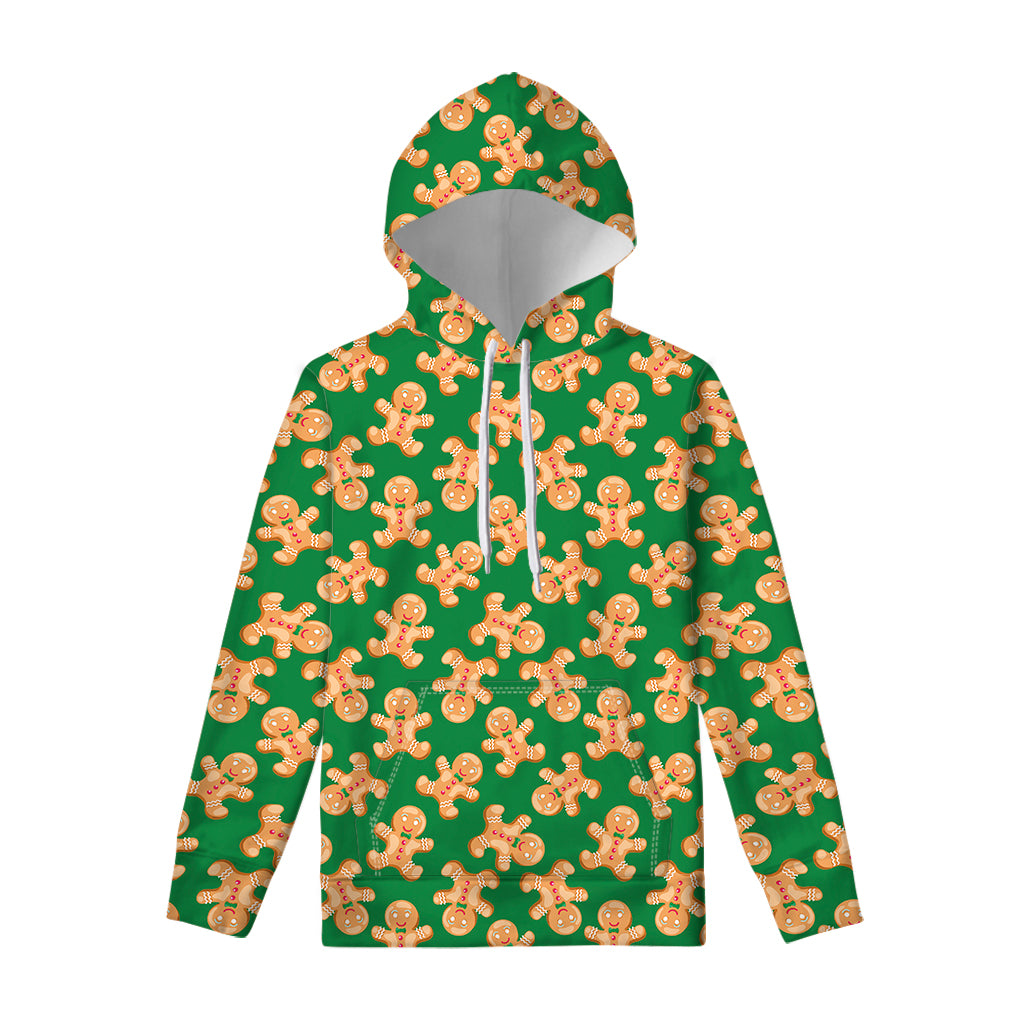 Cute Gingerbread Man Pattern Print Pullover Hoodie