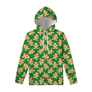 Cute Gingerbread Man Pattern Print Pullover Hoodie