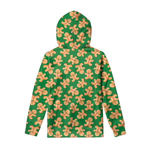 Cute Gingerbread Man Pattern Print Pullover Hoodie