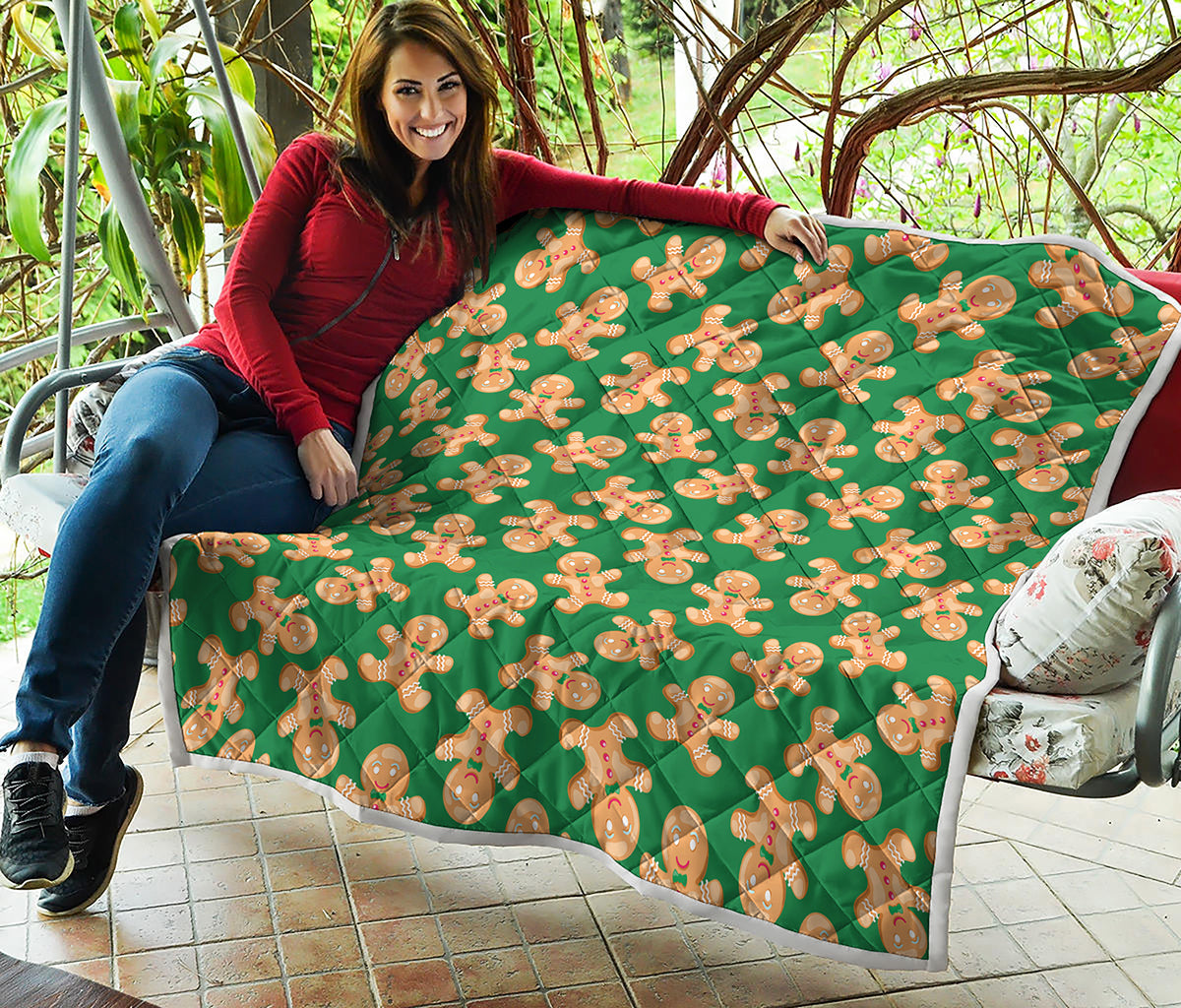 Cute Gingerbread Man Pattern Print Quilt