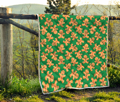 Cute Gingerbread Man Pattern Print Quilt