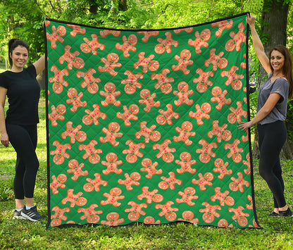 Cute Gingerbread Man Pattern Print Quilt