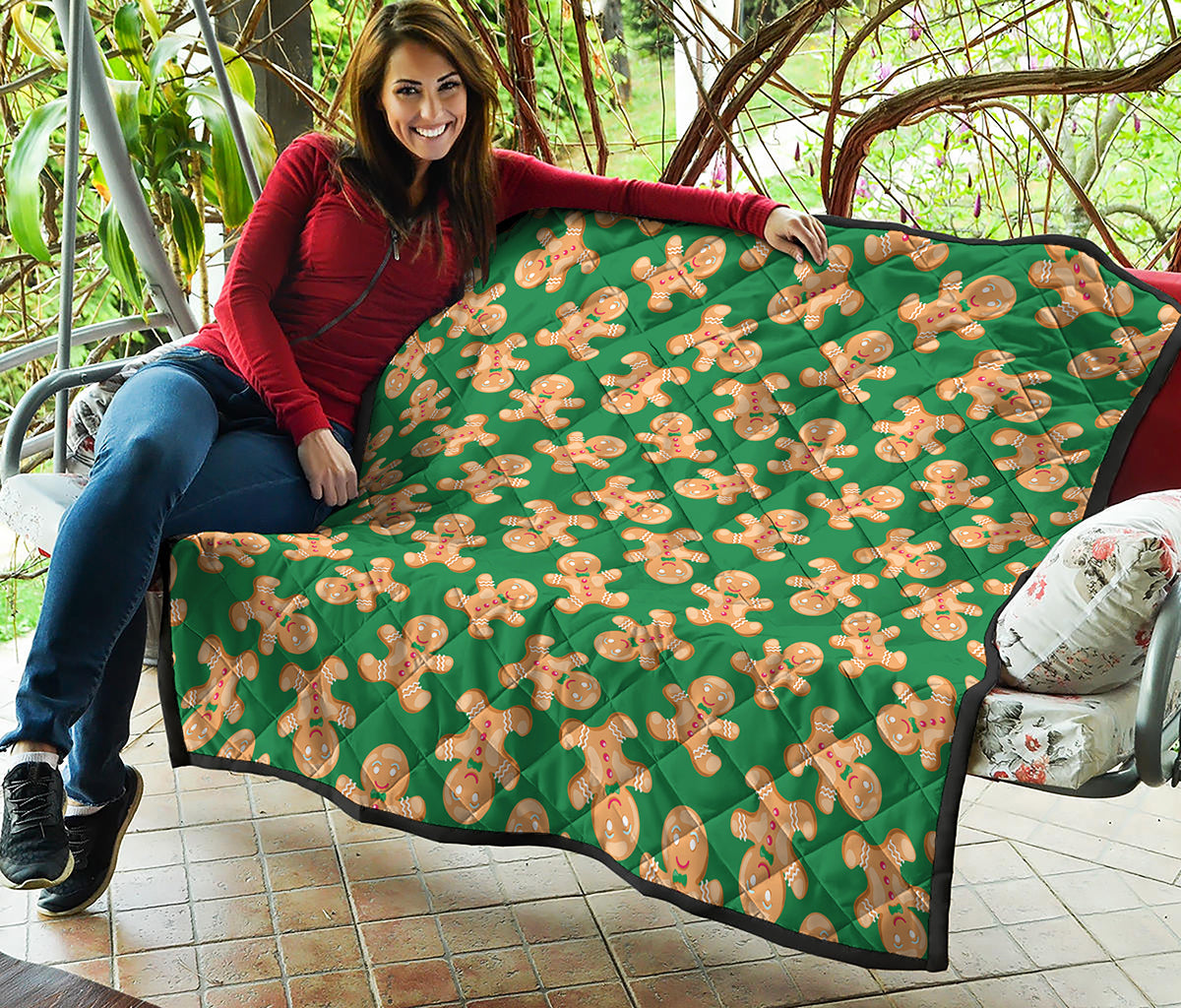 Cute Gingerbread Man Pattern Print Quilt