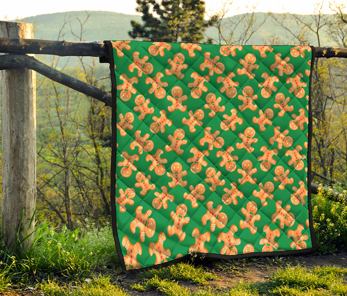 Cute Gingerbread Man Pattern Print Quilt