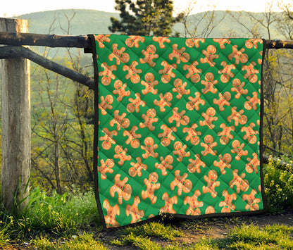 Cute Gingerbread Man Pattern Print Quilt