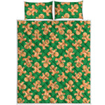 Cute Gingerbread Man Pattern Print Quilt Bed Set
