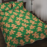 Cute Gingerbread Man Pattern Print Quilt Bed Set