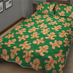 Cute Gingerbread Man Pattern Print Quilt Bed Set