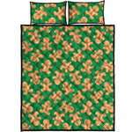 Cute Gingerbread Man Pattern Print Quilt Bed Set