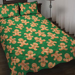 Cute Gingerbread Man Pattern Print Quilt Bed Set