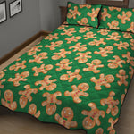 Cute Gingerbread Man Pattern Print Quilt Bed Set