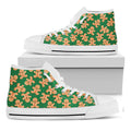 Cute Gingerbread Man Pattern Print White High Top Sneakers