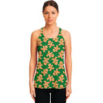 Cute Gingerbread Man Pattern Print Women's Racerback Tank Top