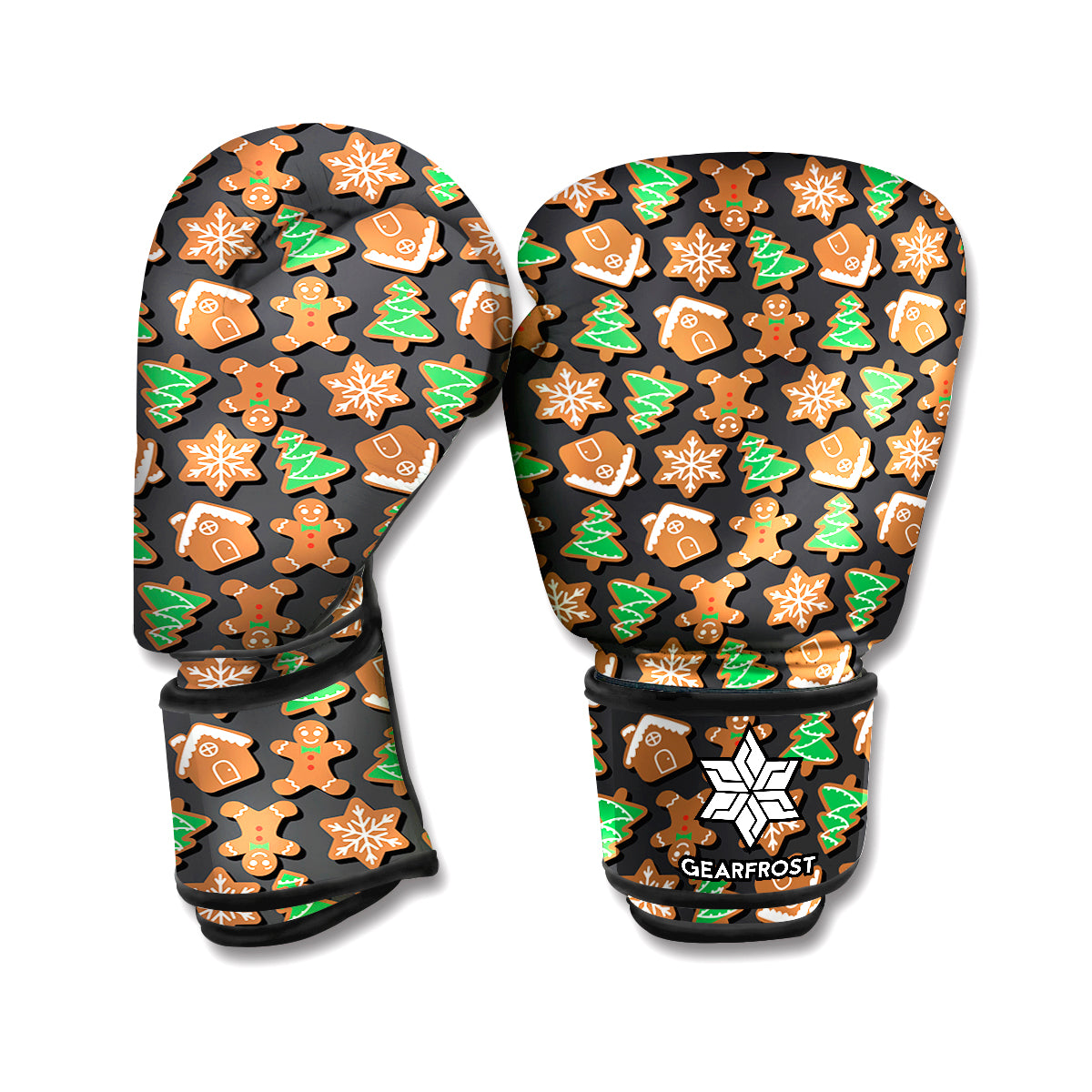 Cute Gingerbread Pattern Print Boxing Gloves