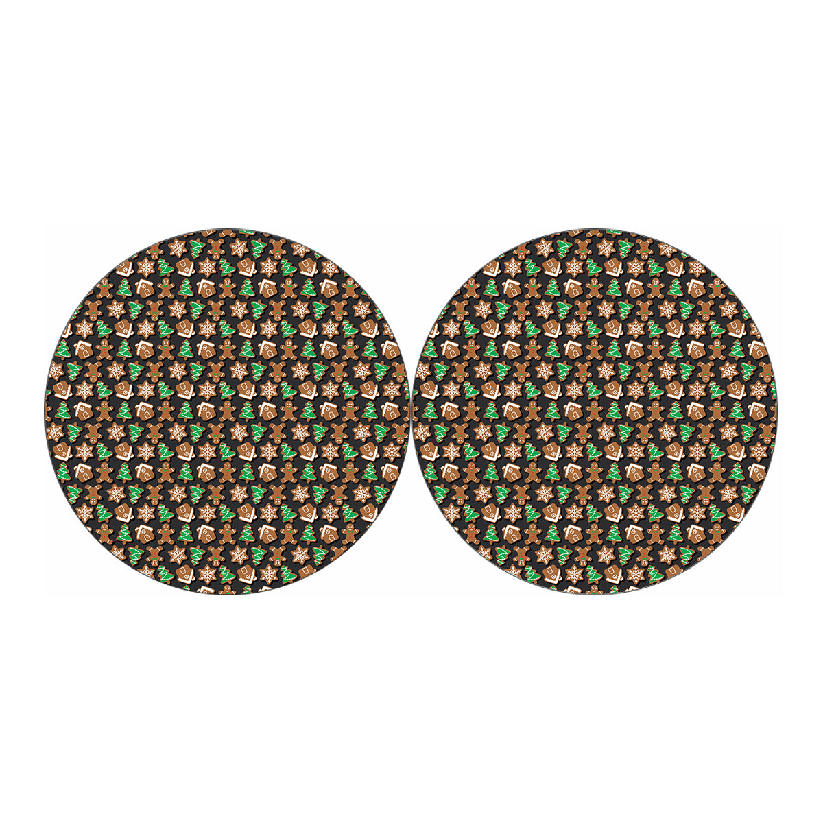 Cute Gingerbread Pattern Print Car Coasters