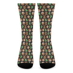 Cute Gingerbread Pattern Print Crew Socks