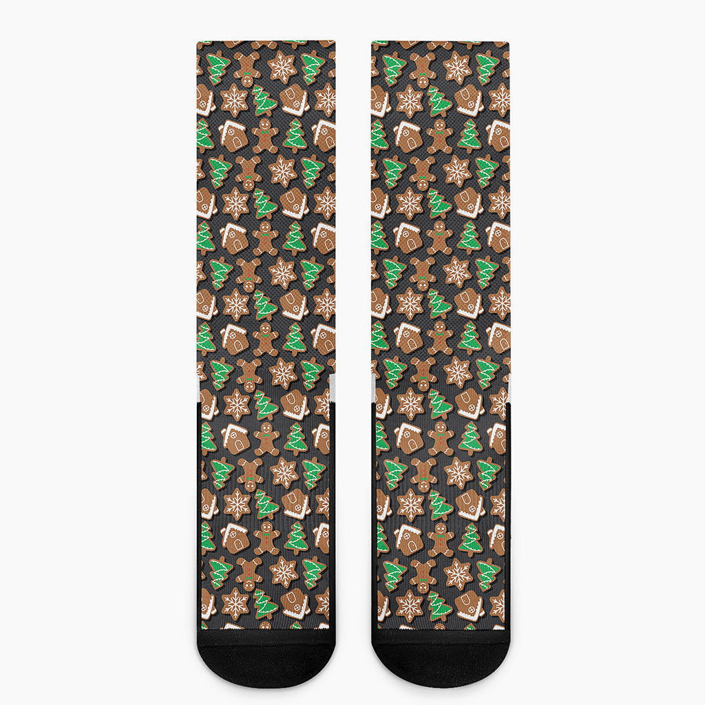 Cute Gingerbread Pattern Print Crew Socks