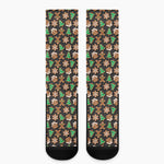 Cute Gingerbread Pattern Print Crew Socks