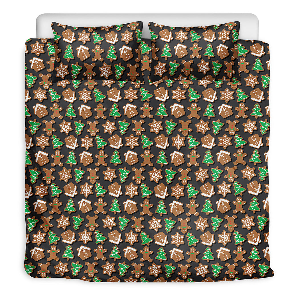 Cute Gingerbread Pattern Print Duvet Cover Bedding Set