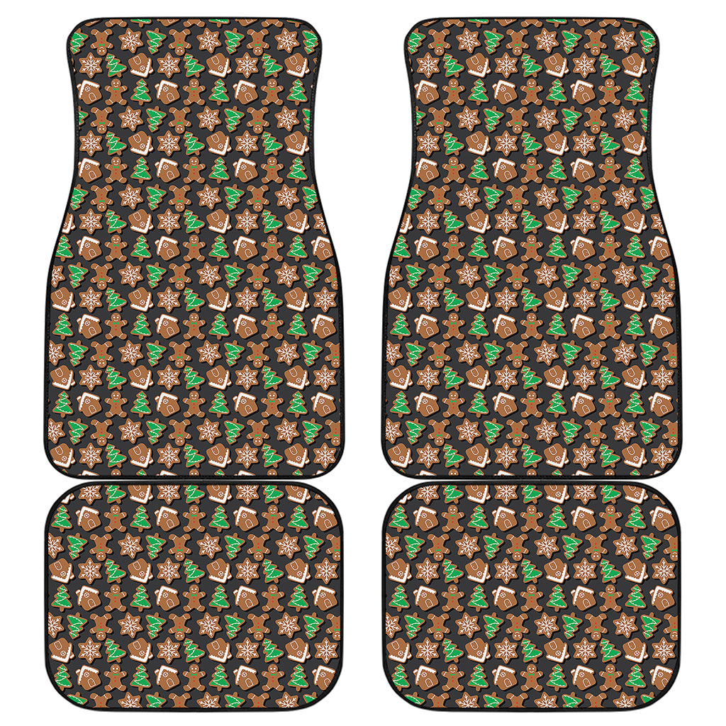 Cute Gingerbread Pattern Print Front and Back Car Floor Mats