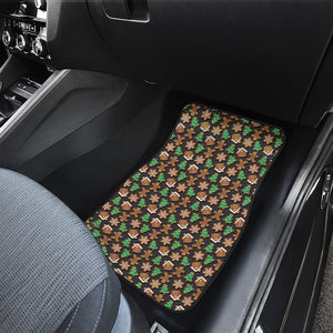 Cute Gingerbread Pattern Print Front and Back Car Floor Mats