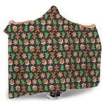 Cute Gingerbread Pattern Print Hooded Blanket