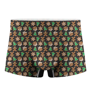 Cute Gingerbread Pattern Print Men's Boxer Briefs