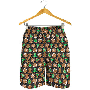 Cute Gingerbread Pattern Print Men's Shorts