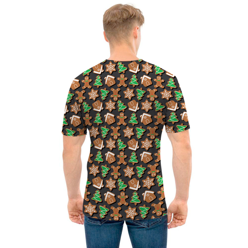 Cute Gingerbread Pattern Print Men's T-Shirt