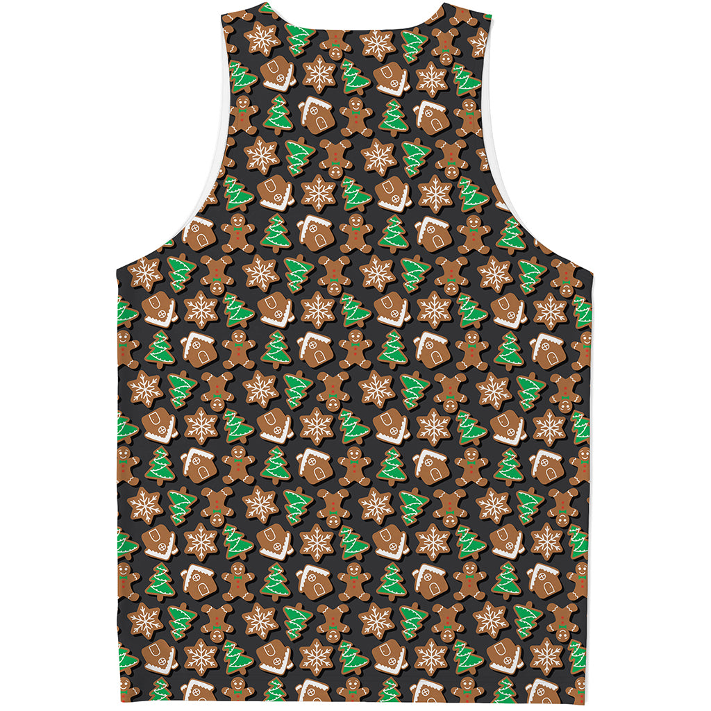 Cute Gingerbread Pattern Print Men's Tank Top