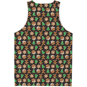 Cute Gingerbread Pattern Print Men's Tank Top