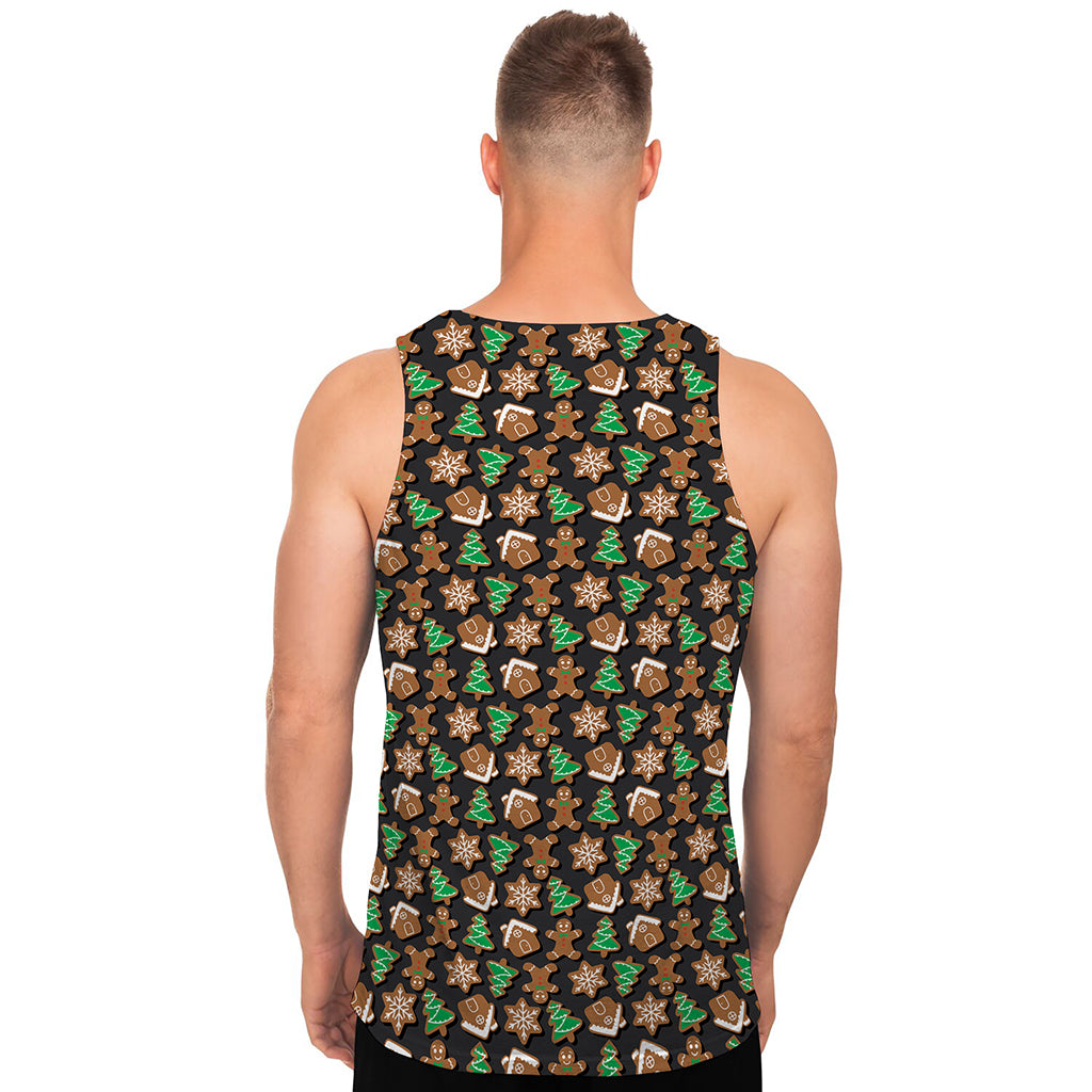 Cute Gingerbread Pattern Print Men's Tank Top