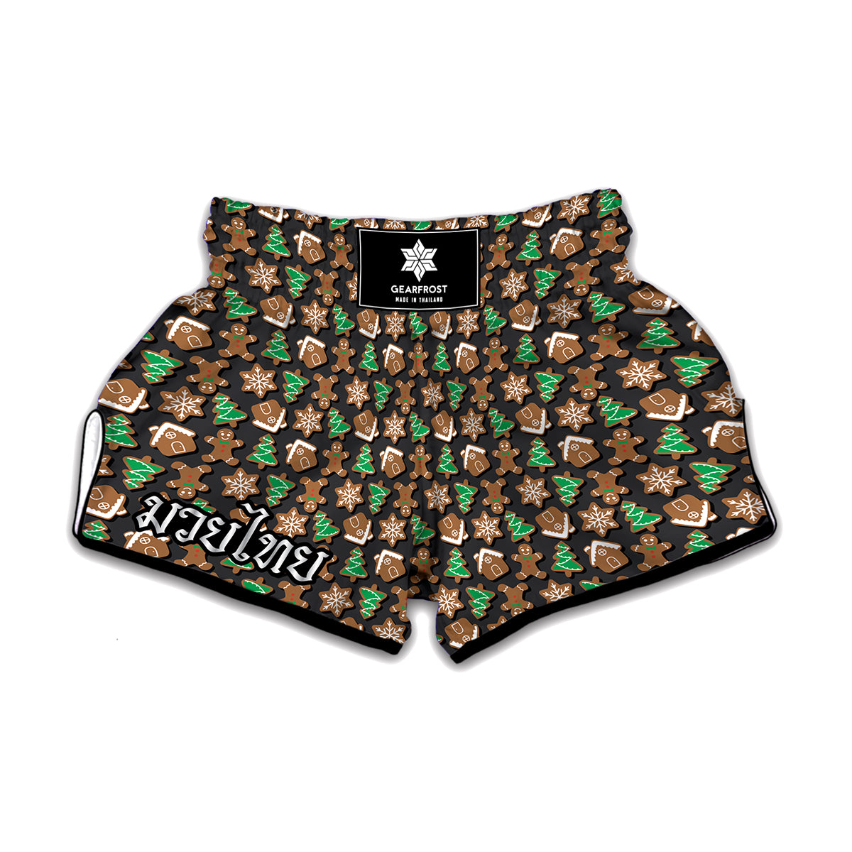 Cute Gingerbread Pattern Print Muay Thai Boxing Shorts