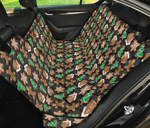 Cute Gingerbread Pattern Print Pet Car Back Seat Cover